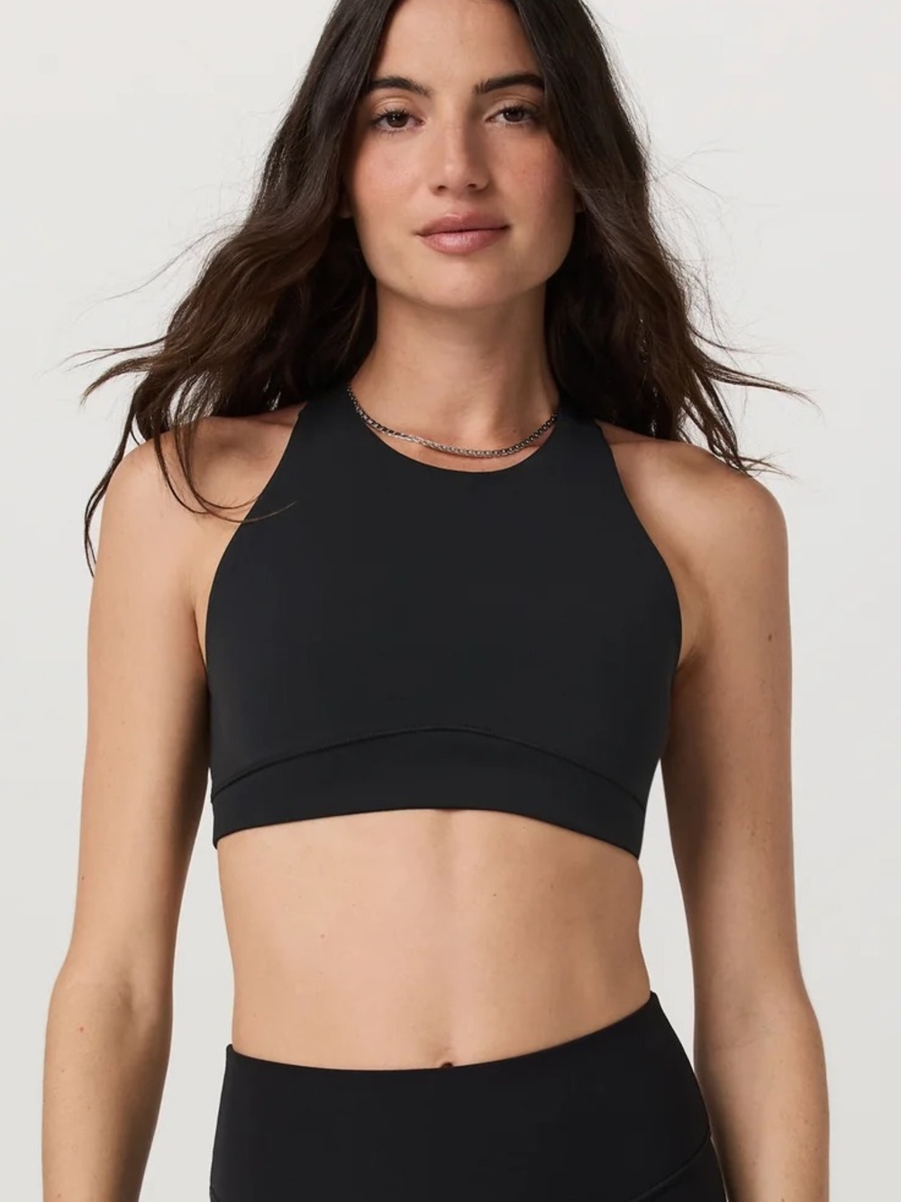 Vuori AllTheForm High Neck Bra in Black